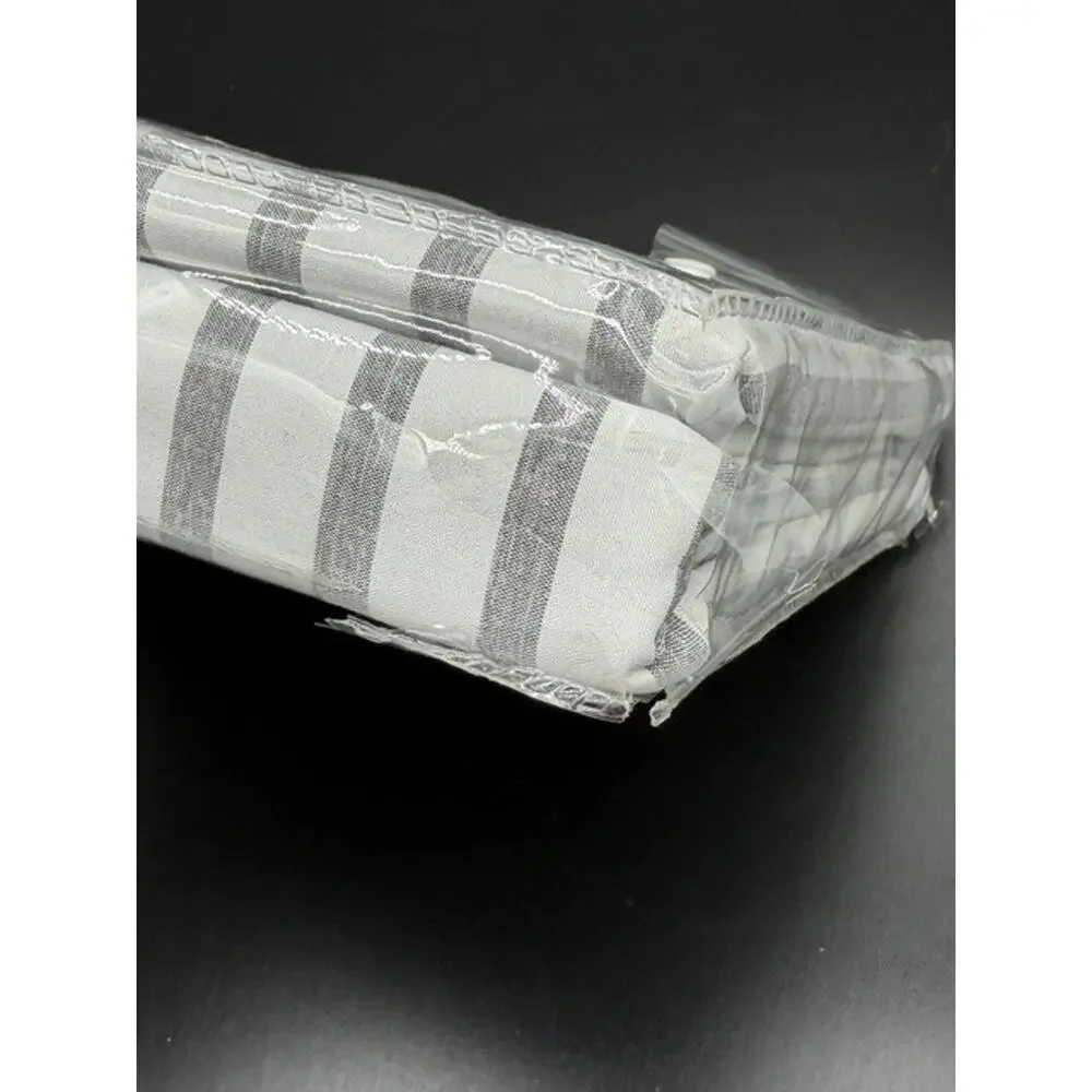 Madison Park Essentials Twin Duvet & Pillowcae ~ Grey Stripe ~ New